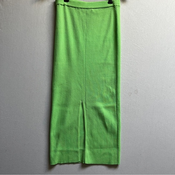 Zara Bright Green Rib tank/ Pencil Skirt Dress Set Sz L - Picture 8 of 12